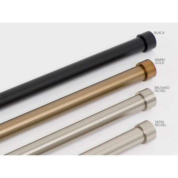 Drapery Window Curtain Rod End Cap Style 1in Pole. 72 to 144 Inch Black - Picture 4 of 7